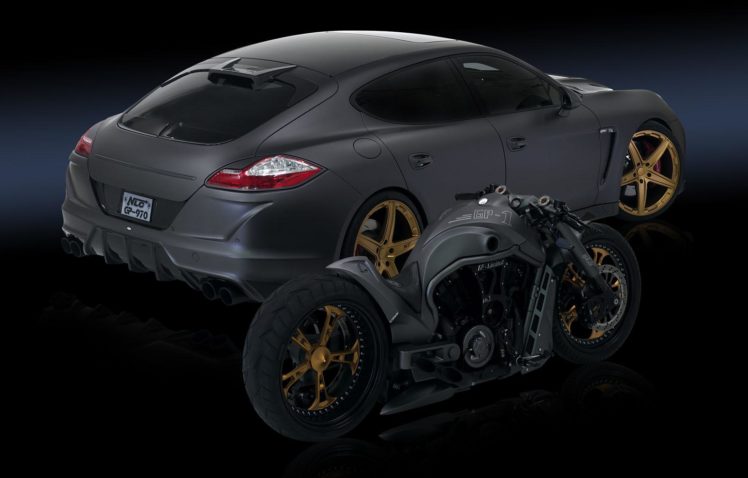 2012, Nlc, Porsche, Panamera, Gp 970, Tuning, Chopper, Motorcycle HD Wallpaper Desktop Background