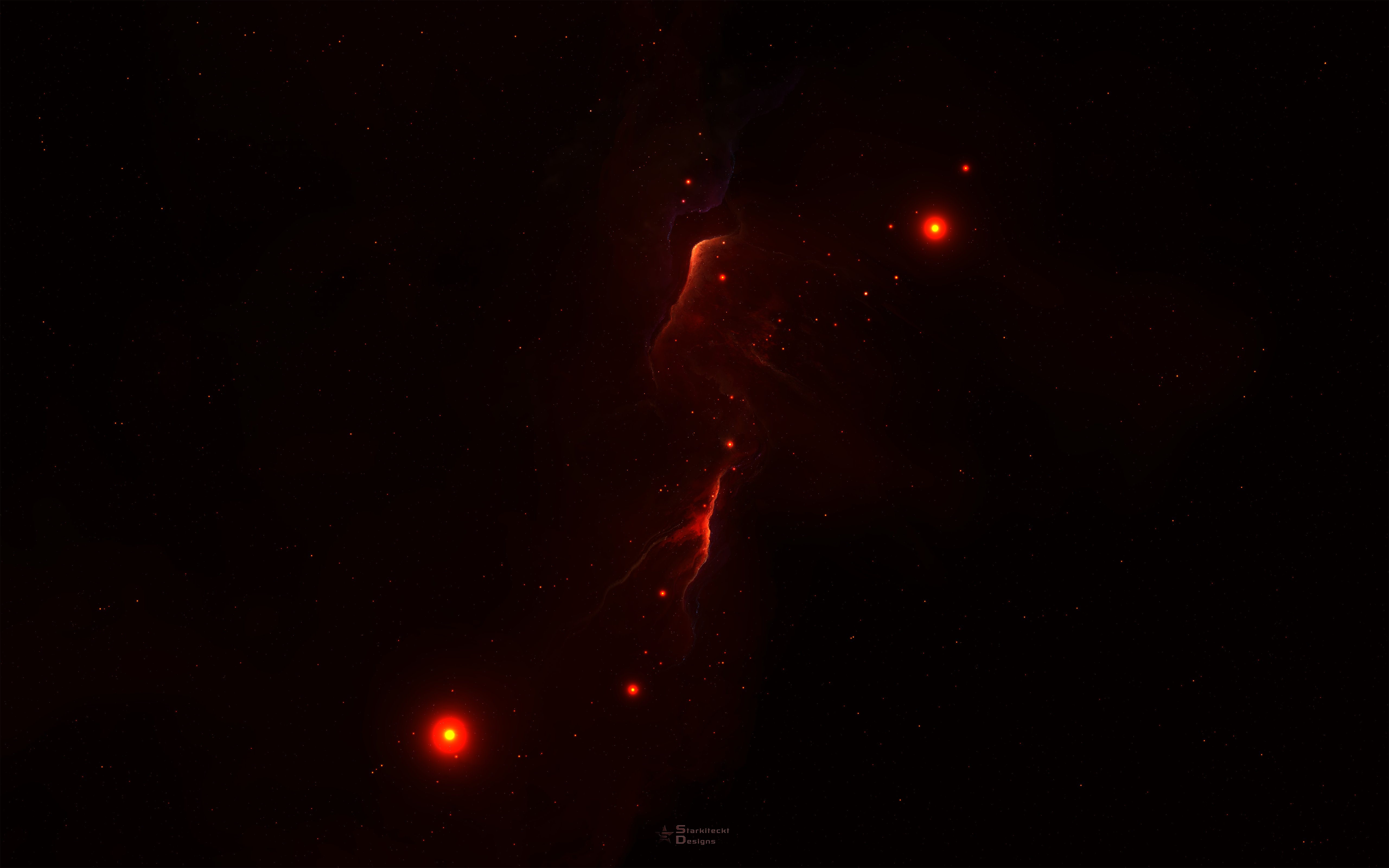 red, Flame, Nebula, By, Starkiteckt Wallpaper