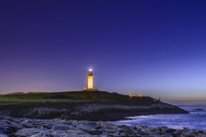lighthouse, Night, Light, Coast, Beaches, Ocean, Sea