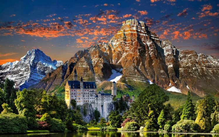 naturaleza, Castillo, Alemania, Paisaje, Arboles, Montaa HD Wallpaper Desktop Background