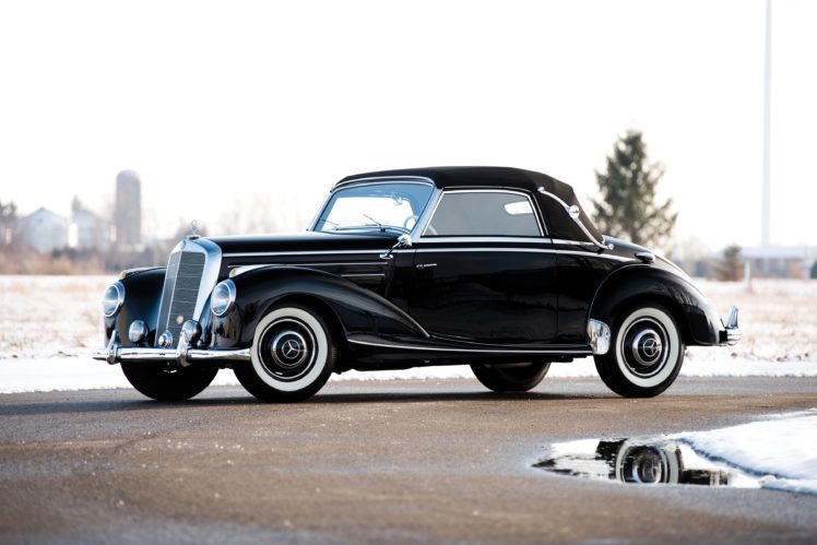 1952, Mercedes, Benz, 220, Cabriolet, A, W187, Luxury, Retro HD Wallpaper Desktop Background