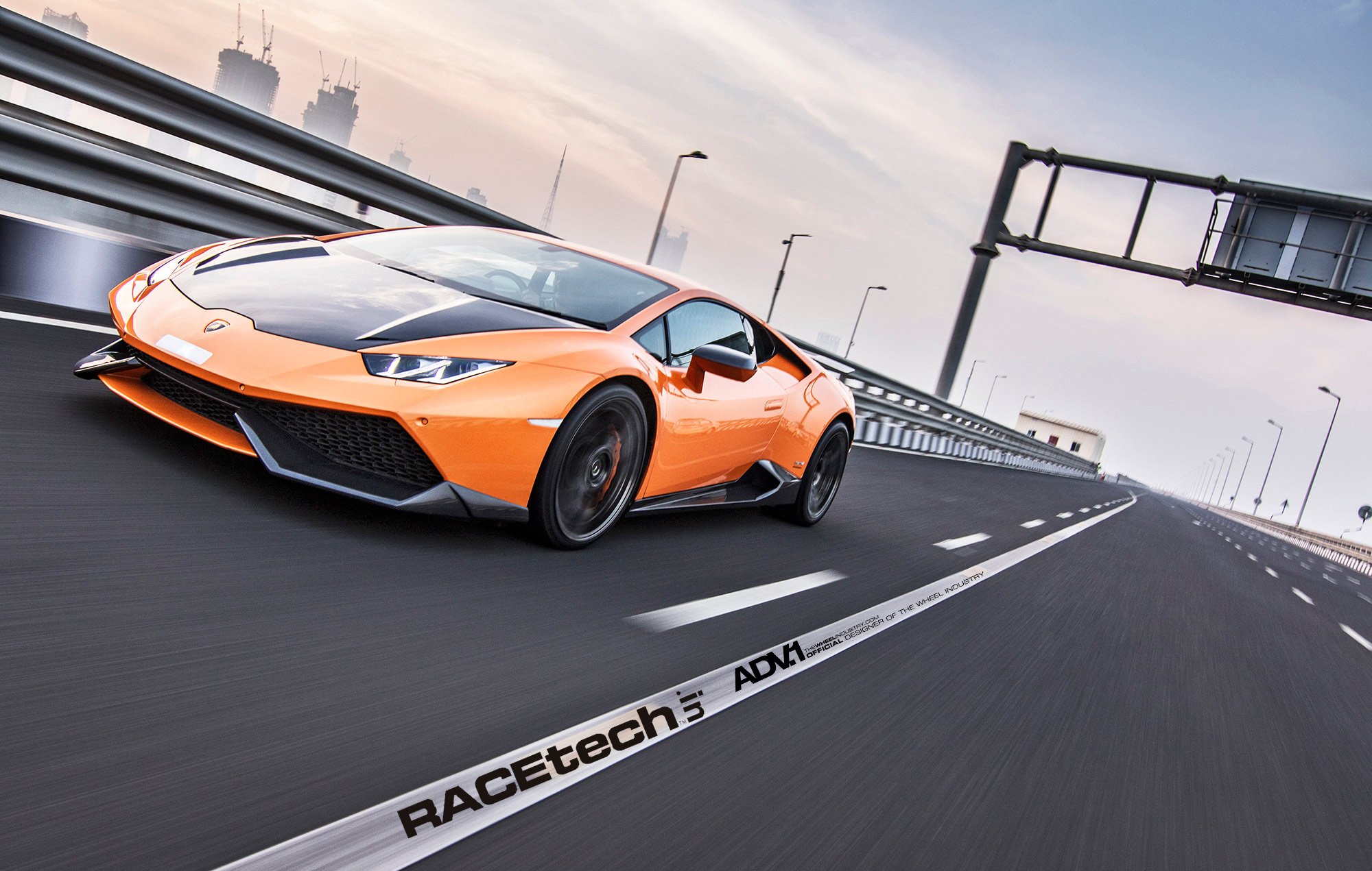 adv1, Wheels, Lamborghini, Huracan, Cars, Orange, Modified Wallpaper