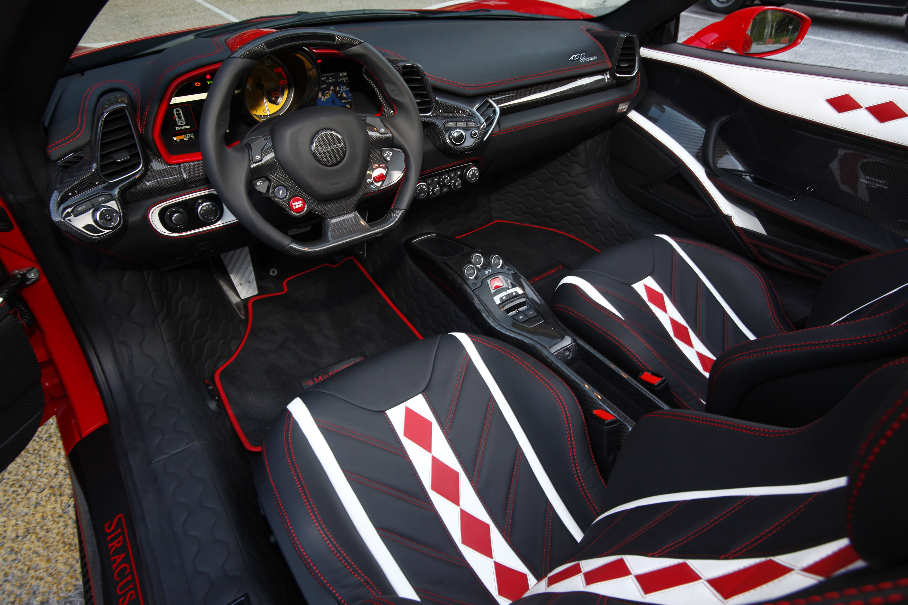 2012, Mansory, Ferrari, 458, Spyder, Monaco, Supercar, Supercars, Interior Wallpaper