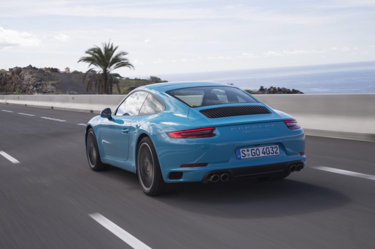 2016, Porsche, 911,  991 , Carrera, Coupe, Blue, Cars HD Wallpaper Desktop Background