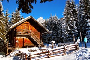 winter, Snow, Landscape, Nature, Fence, House