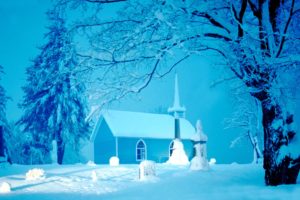 winter, Snow, Landscape, Nature, Church