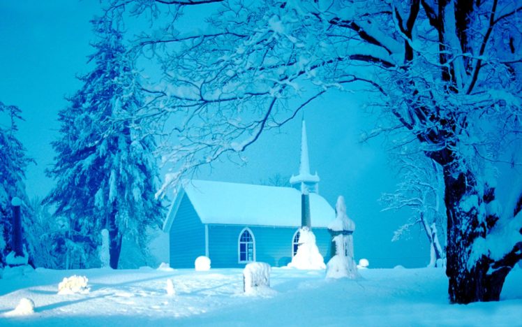 winter, Snow, Landscape, Nature, Church HD Wallpaper Desktop Background