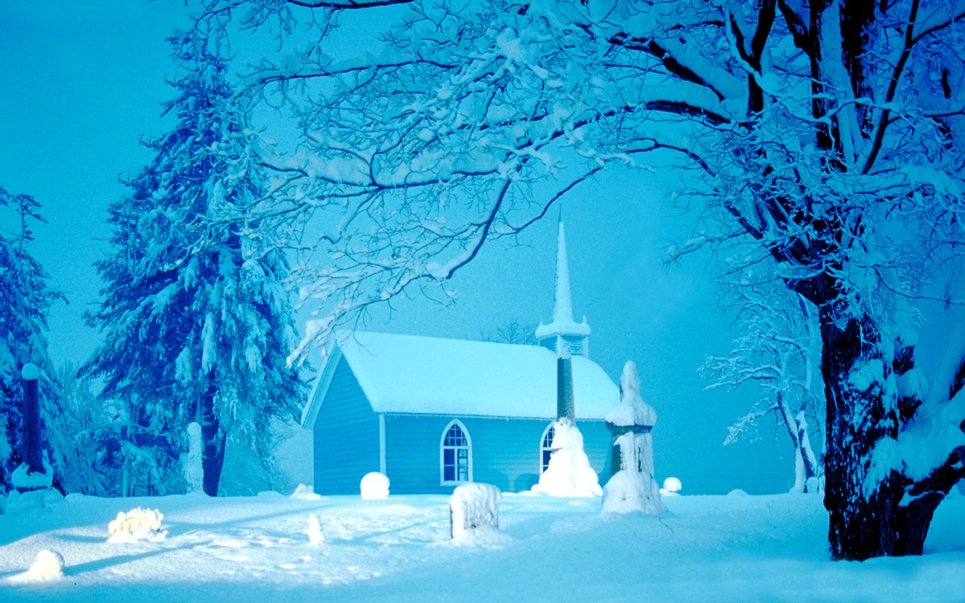 winter, Snow, Landscape, Nature, Church Wallpaper