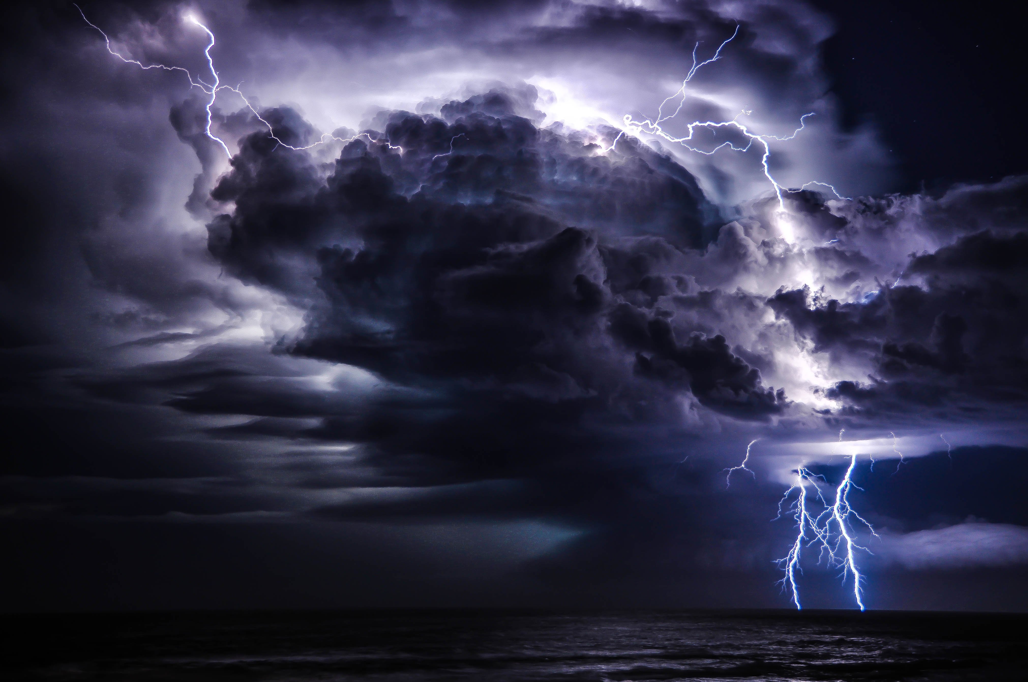 storm, Weather, Rain, Sky, Clouds, Nature, Lightning Wallpapers HD