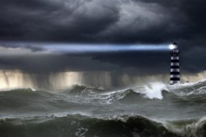 storm, Weather, Rain, Sky, Clouds, Nature, Ocean, Sea, Lighthouse