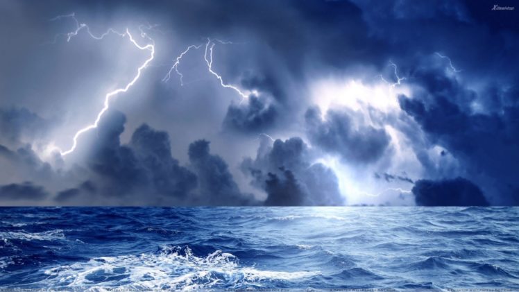 storm, Weather, Rain, Sky, Clouds, Nature, Ocean, Sea, Lightning HD Wallpaper Desktop Background