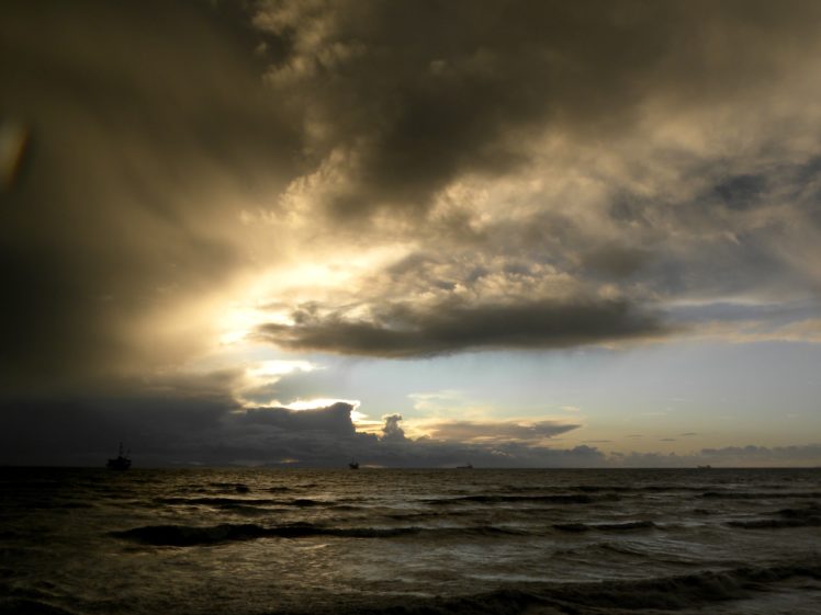 storm, Weather, Rain, Sky, Clouds, Nature, Sea, Ocean, Landscape, Sunset, Sunrise HD Wallpaper Desktop Background