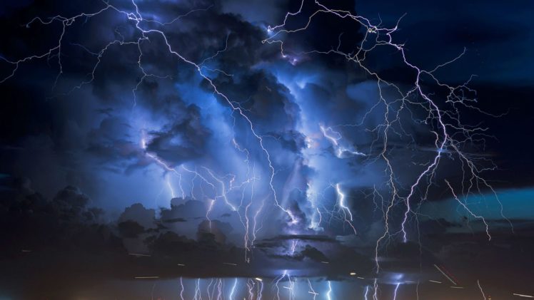 storm, Weather, Rain, Sky, Clouds, Nature, Lightning, City, Cities, Landscape, Night HD Wallpaper Desktop Background