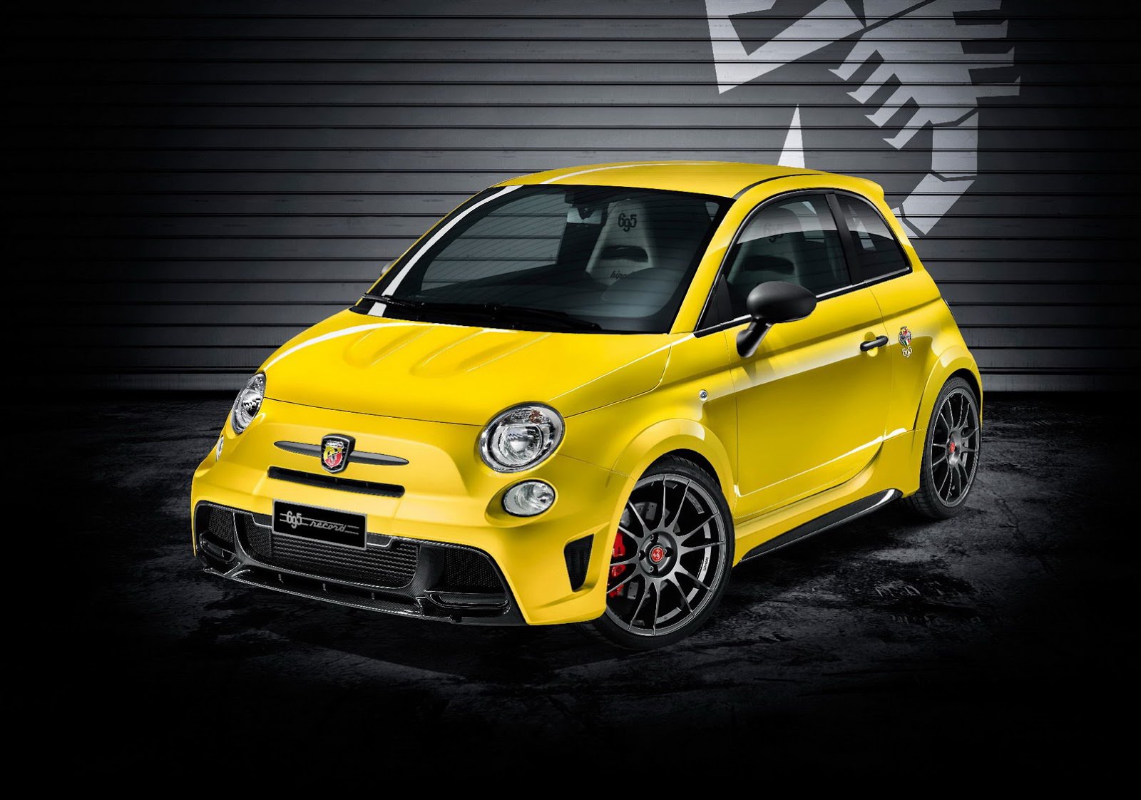 abarth, 695, Biposto, Record, Fiat, Cars, Yellow Wallpaper