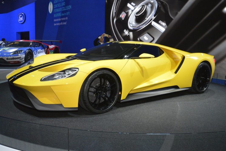 2016, Ford gt, Concept, Cars, Coupe, Yellow, Livery HD Wallpaper Desktop Background