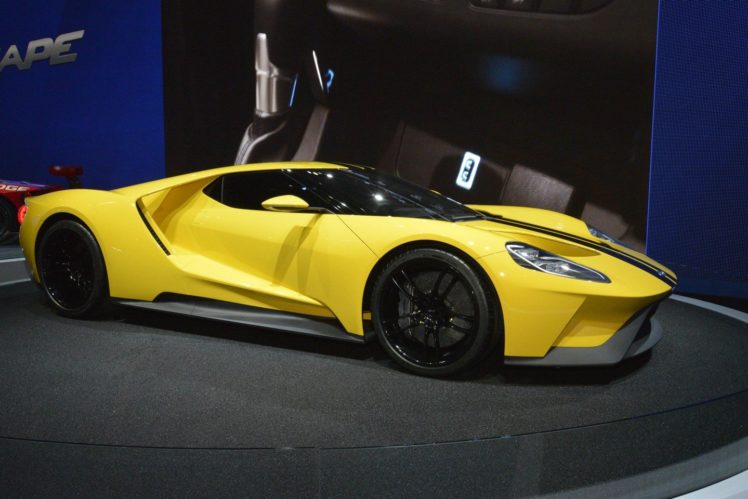 2016, Ford gt, Concept, Cars, Coupe, Yellow, Livery HD Wallpaper Desktop Background