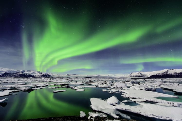aurora, Boreal, Hielo, Artico, Naturalkeza HD Wallpaper Desktop Background