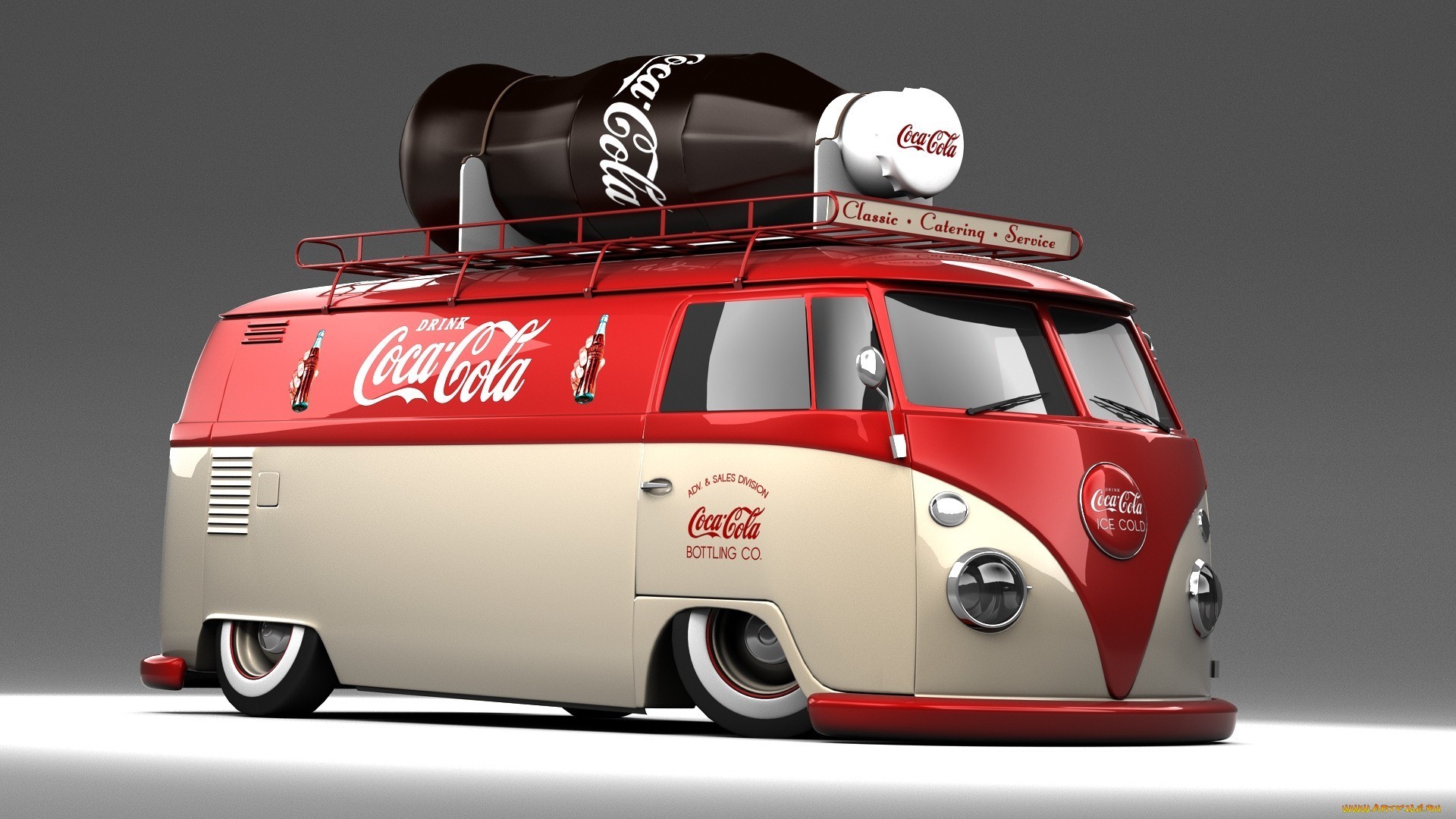 volkswagen, Bus, Volkswagen, Classic, Car, Classic, Coca cola, Coke, Tuning, Coca, Cola, Products Wallpaper