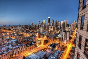 chicago, Illinois, City, Night, Skyscraper, Skyscrapers, Buildings, Houses, Exposure