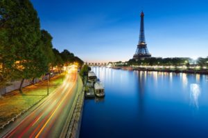 eiffel, Tower, Monument, Rivers, Roads, Reflection