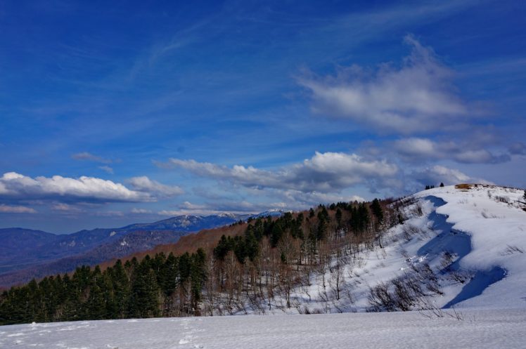 snow, Winter, Top, Mountain, Panorama, Sky, Clouds HD Wallpaper Desktop Background