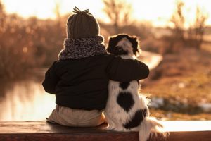 child, Dog, Friends, Hug, Mood