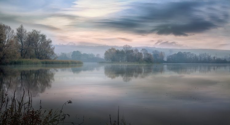 lake, Morning, Landscape HD Wallpaper Desktop Background