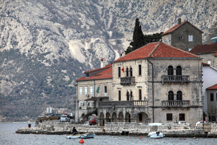 montenegro, The, Mountain, Slopes, Lake, Boats, Building, Hotel HD Wallpaper Desktop Background