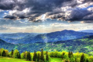landscape, Mountain, Forest, Sky, Slovenia, Spruce, Clouds