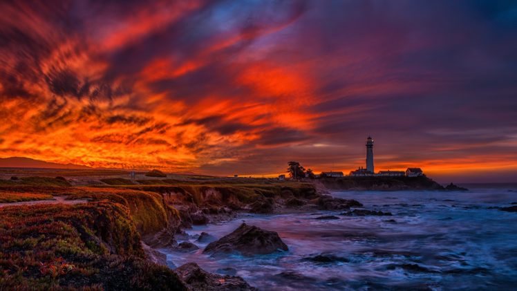 sky, Coast, Lighthouse, Sea, Clouds, Hdr, Nature HD Wallpaper Desktop Background