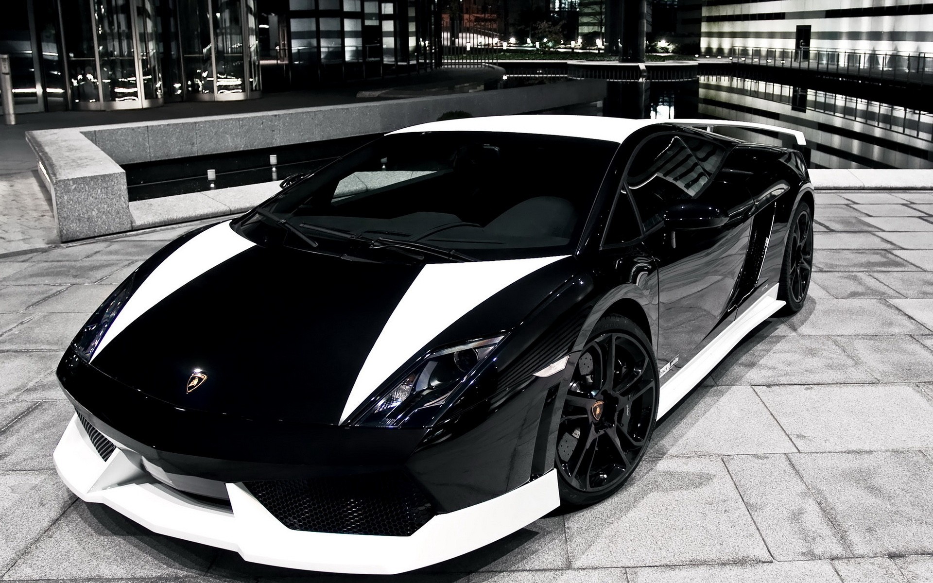 black, And, White, Cityscapes, Night, Cars, Lamborghini Wallpaper