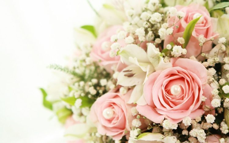 pink, Roses, Lilies, Roses, Flower, White, Lilies, Flowers HD Wallpaper Desktop Background