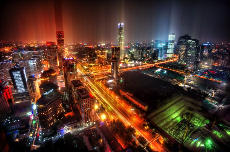 china, City, Night, Lights, Of, Beijing, Top HD Wallpaper Desktop Background