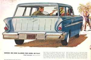 1958, Chevrolet, Stationwagon, Retro, Poster