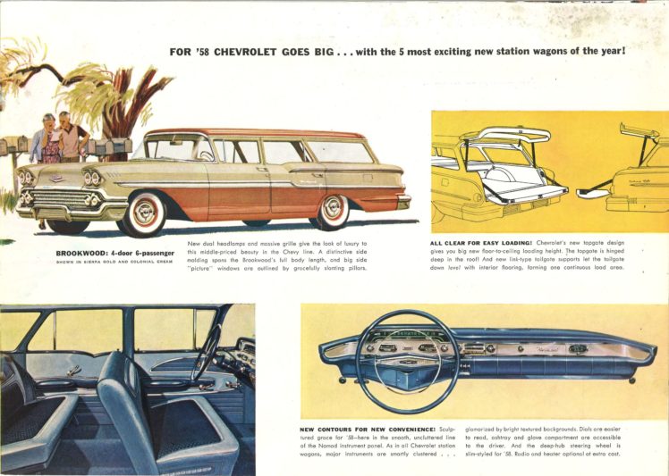 1958, Chevrolet, Stationwagon, Retro, Poster HD Wallpaper Desktop Background