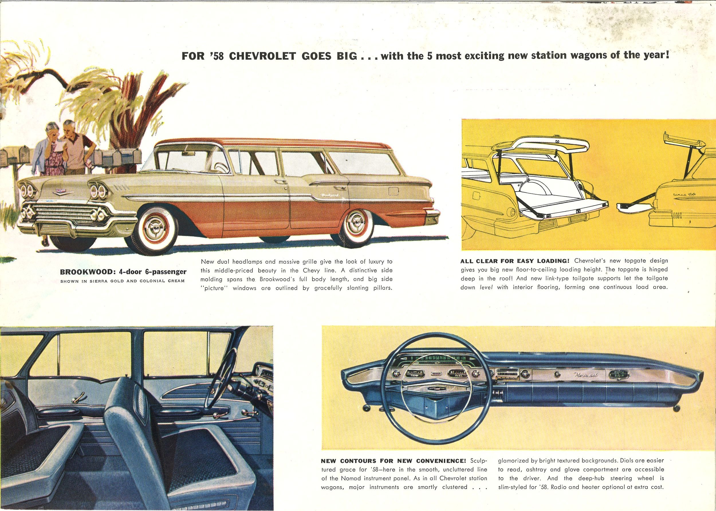 1958, Chevrolet, Stationwagon, Retro, Poster Wallpaper