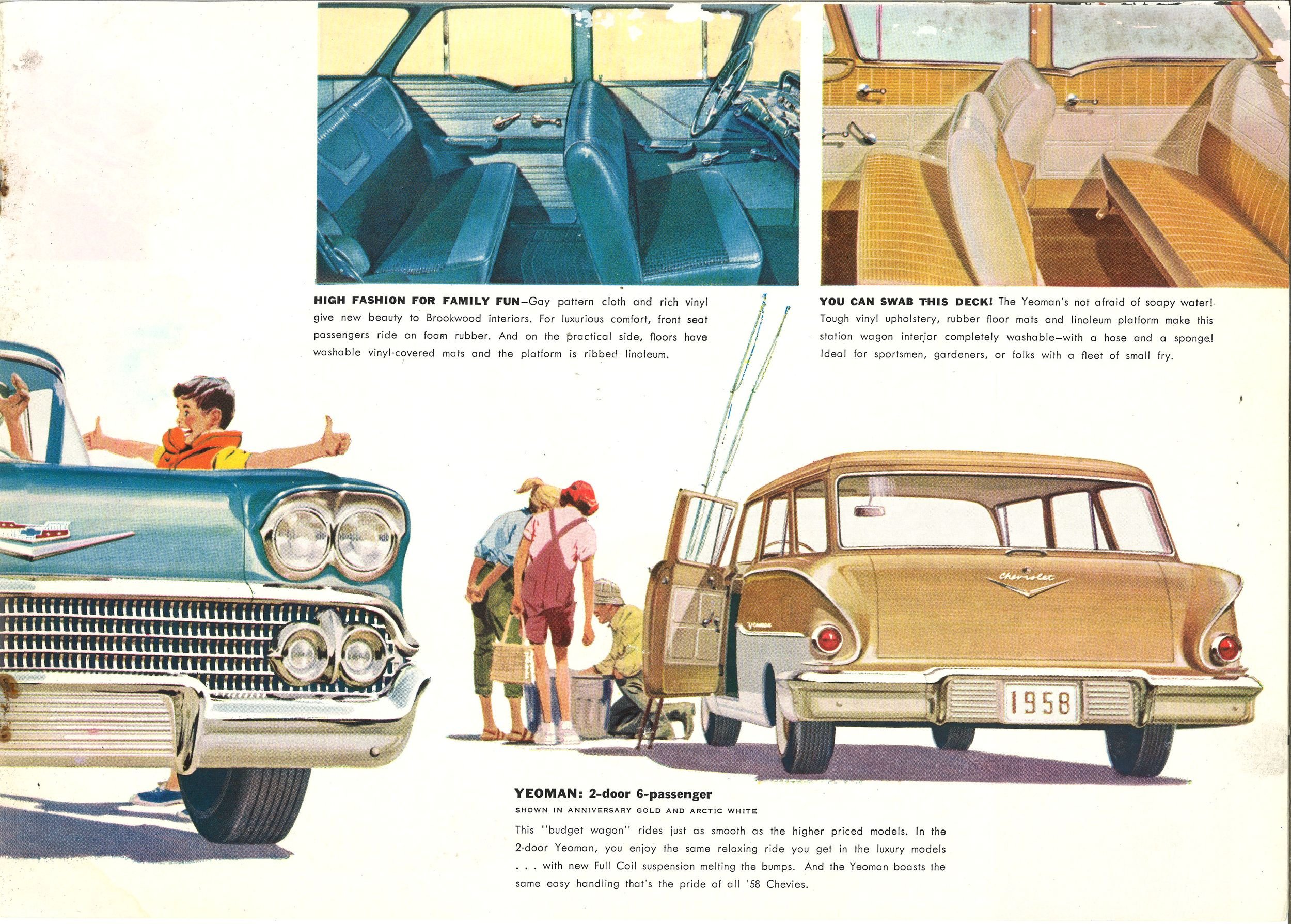 1958, Chevrolet, Stationwagon, Retro, Poster Wallpaper