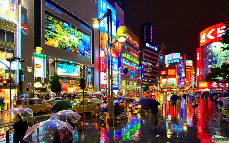 tokio, Japon, Asia, Noche, Luces, Edificios HD Wallpaper Desktop Background