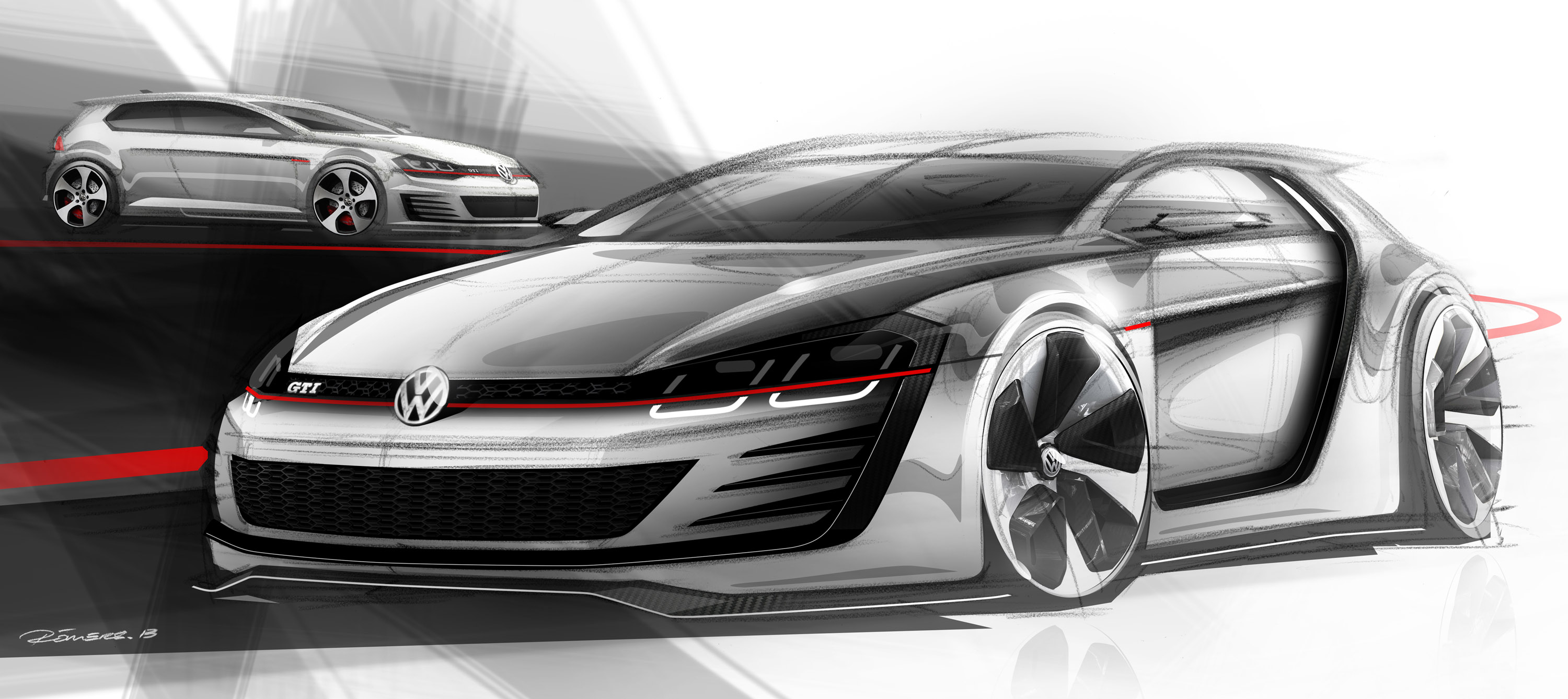 2013, Volkswagen, Design vision, Gti, Concept, Tuning Wallpaper