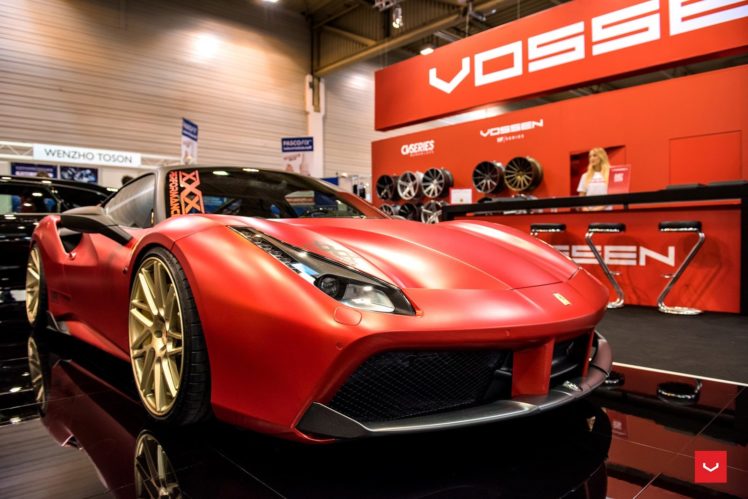 vossen, Wheels, Ferrari, 488, Gtb, Cars, Coupe, Modified, Red HD Wallpaper Desktop Background