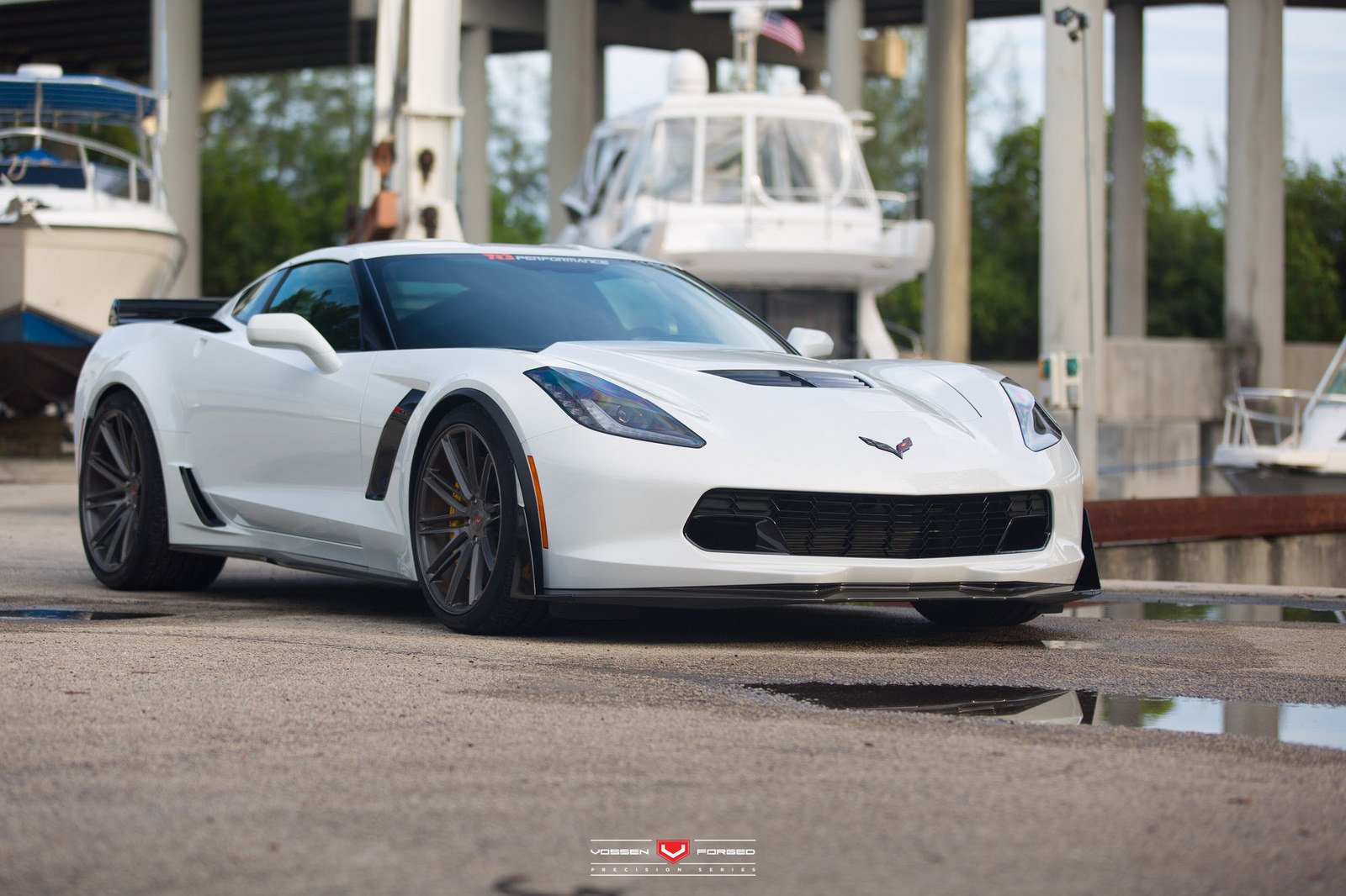vossen, Wheels, Chevy, Corvette, Z06, Cars, Coupe, White Wallpaper