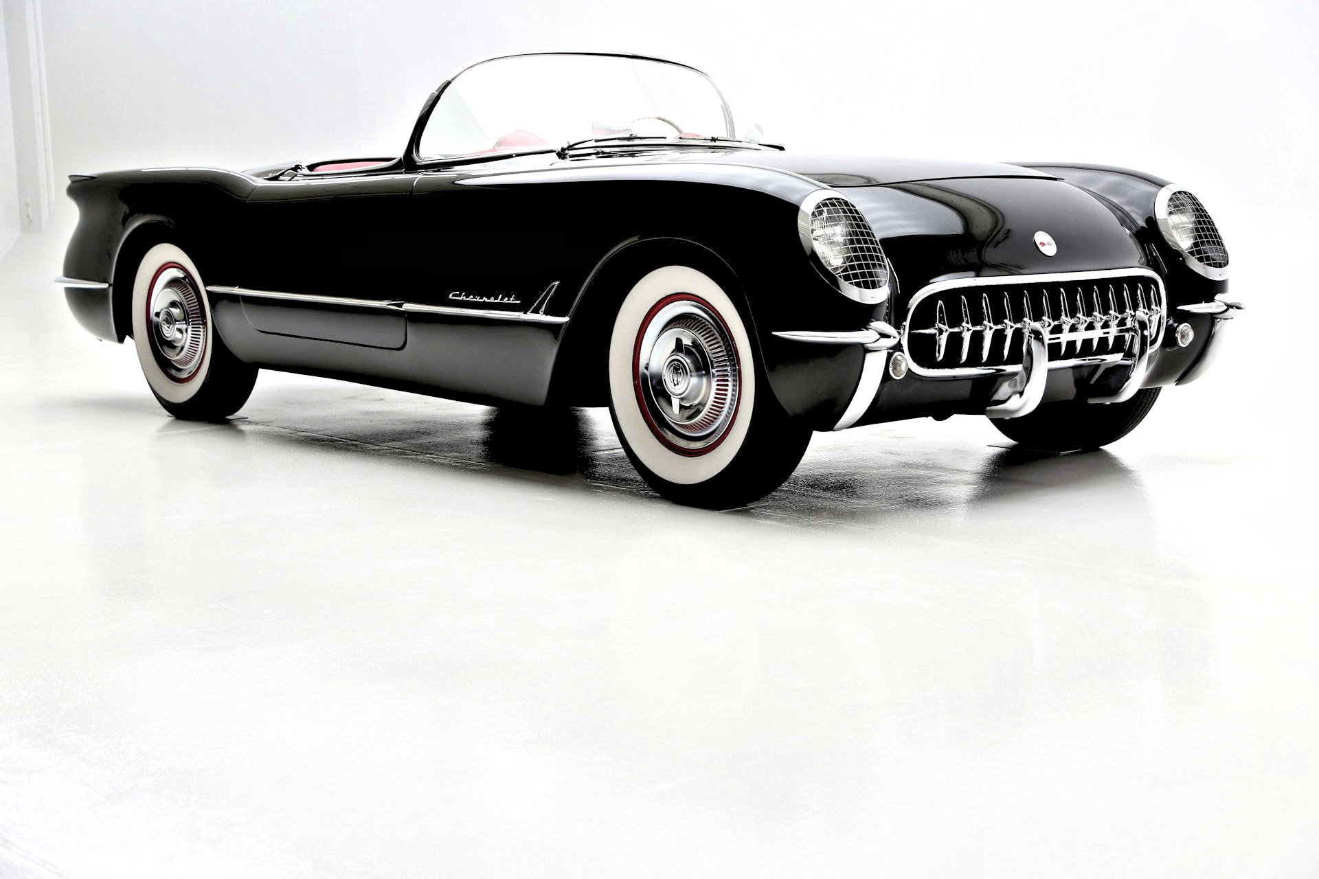1954, Chevrolet, Corvette, Roadster, Muscle, Retro, Supercar Wallpaper