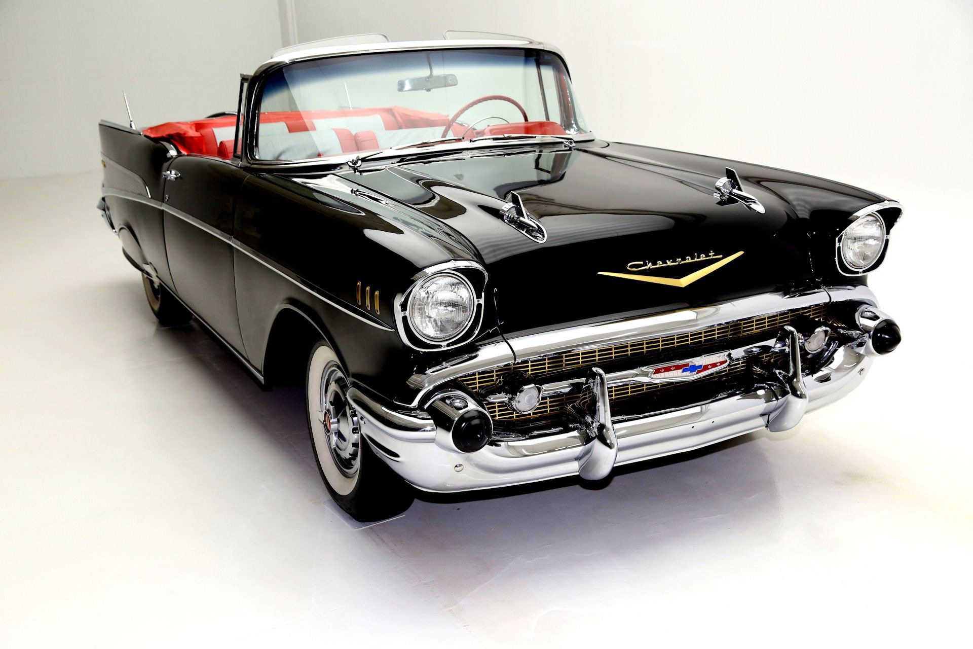 1957, Chevrolet, Bel, Air, Convertible, Retro Wallpaper