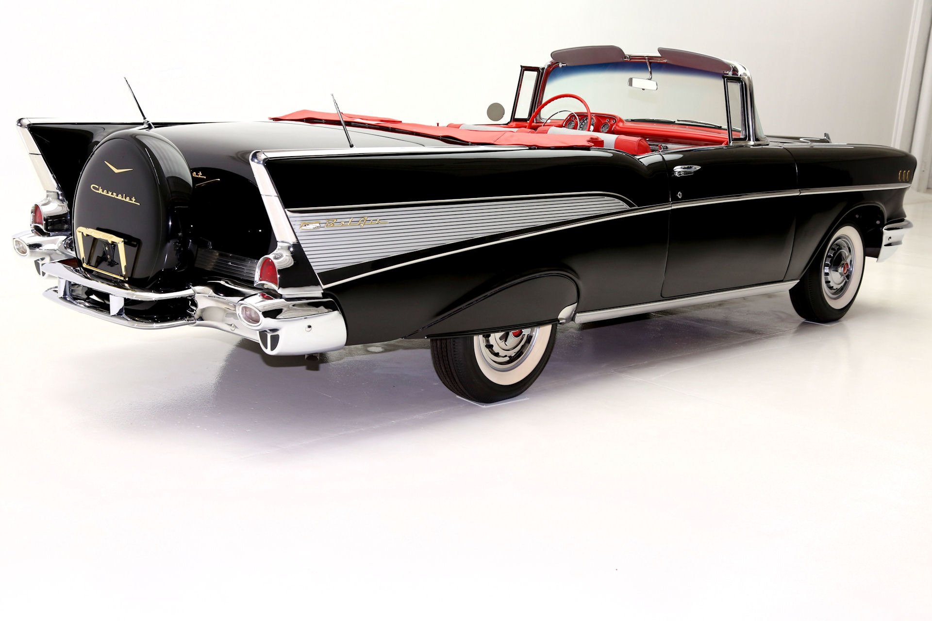 1957, Chevrolet, Bel, Air, Convertible, Retro Wallpaper