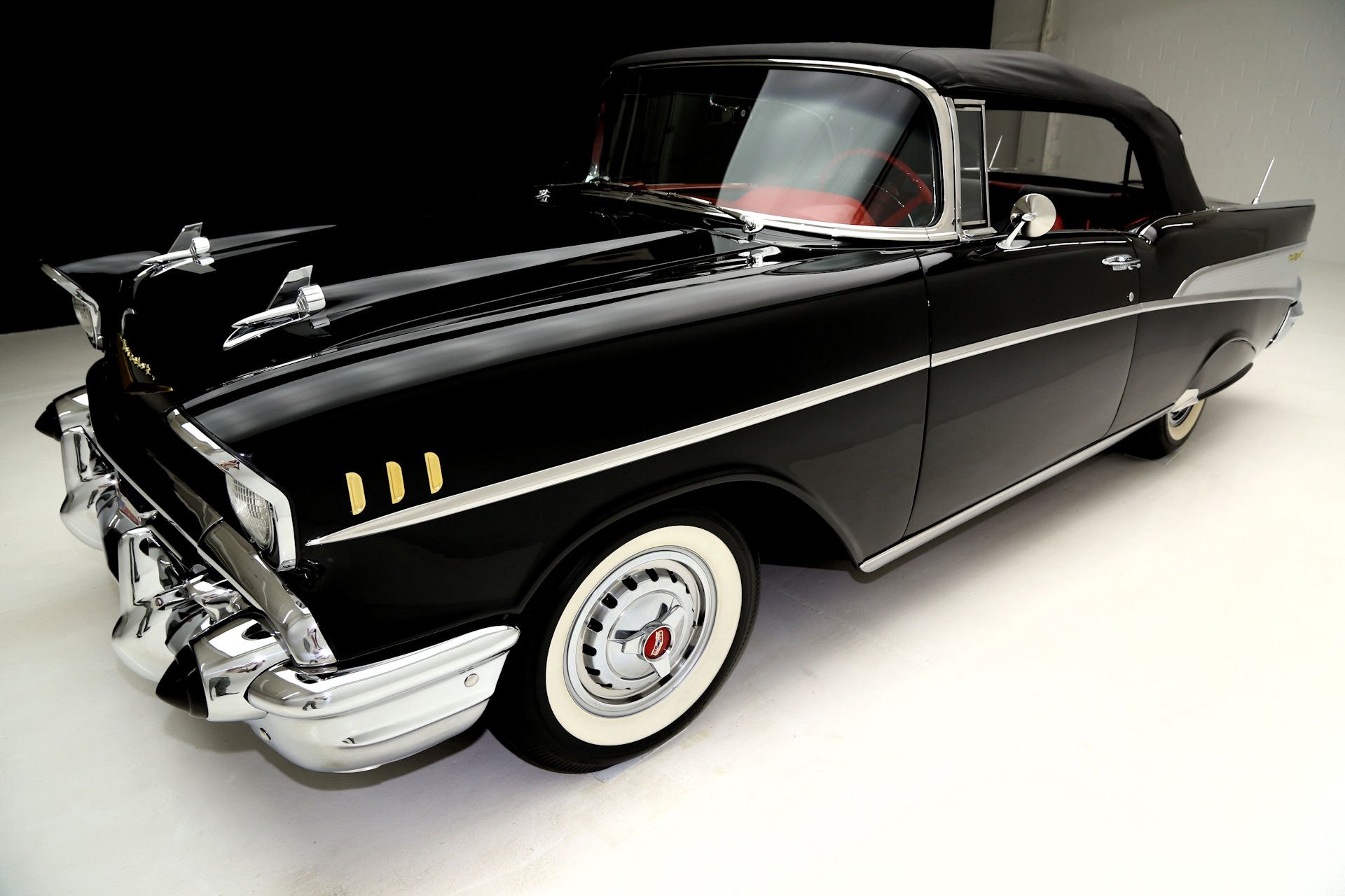 1957, Chevrolet, Bel, Air, Convertible, Retro Wallpaper