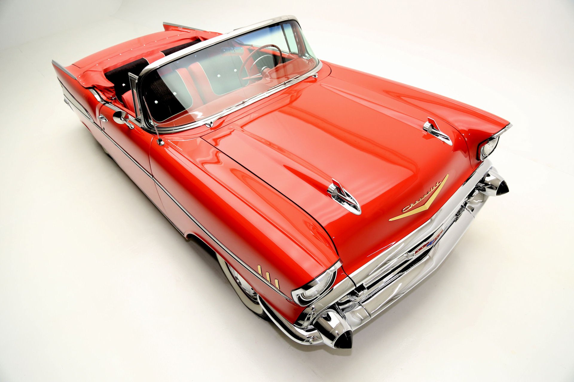 1957, Chevrolet, Bel, Air, Convertible, Retro Wallpaper