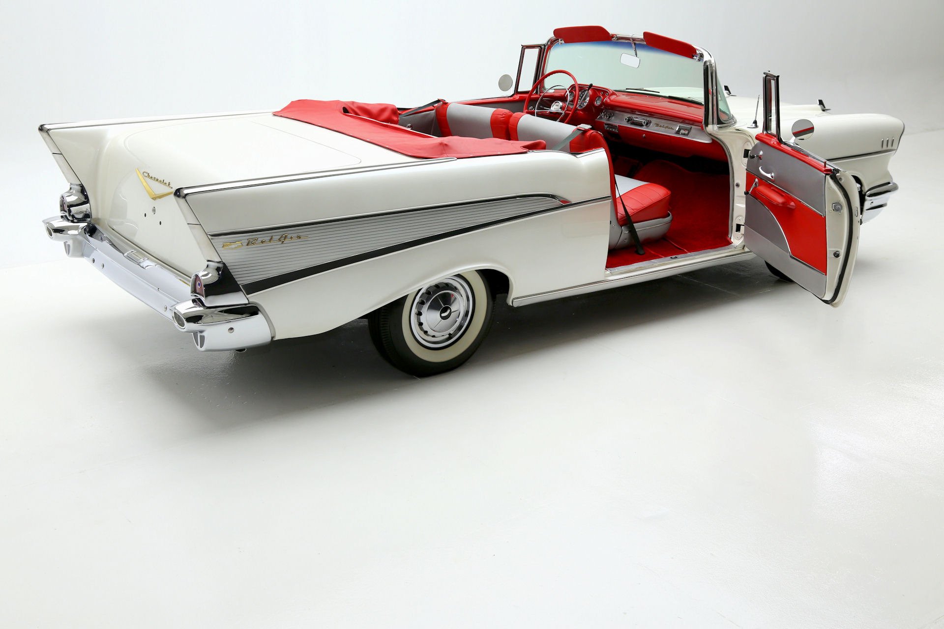 1957, Chevrolet, Bel, Air, Retro, Convertible Wallpaper