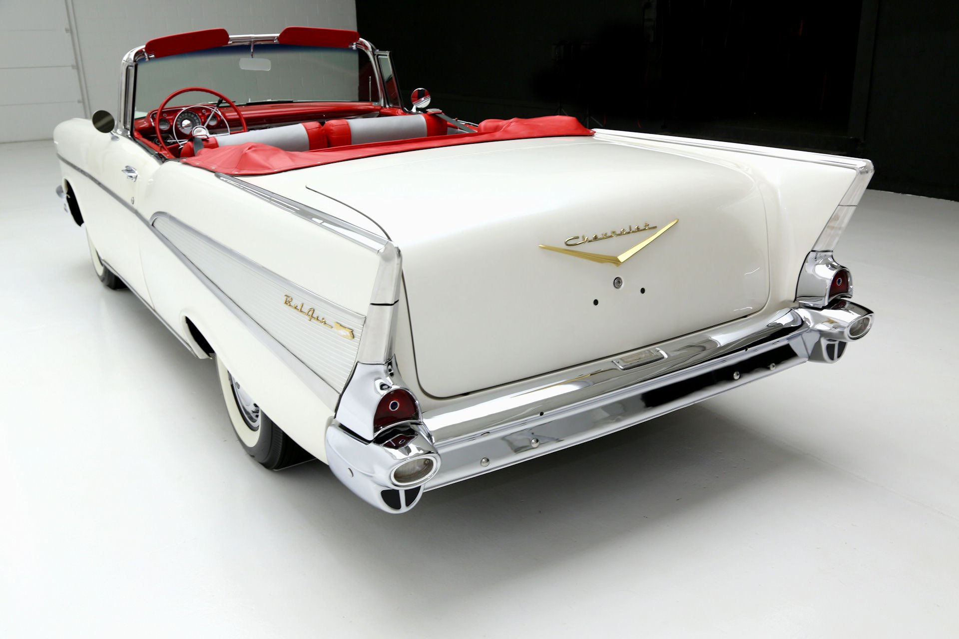 1957, Chevrolet, Bel, Air, Retro, Convertible Wallpaper
