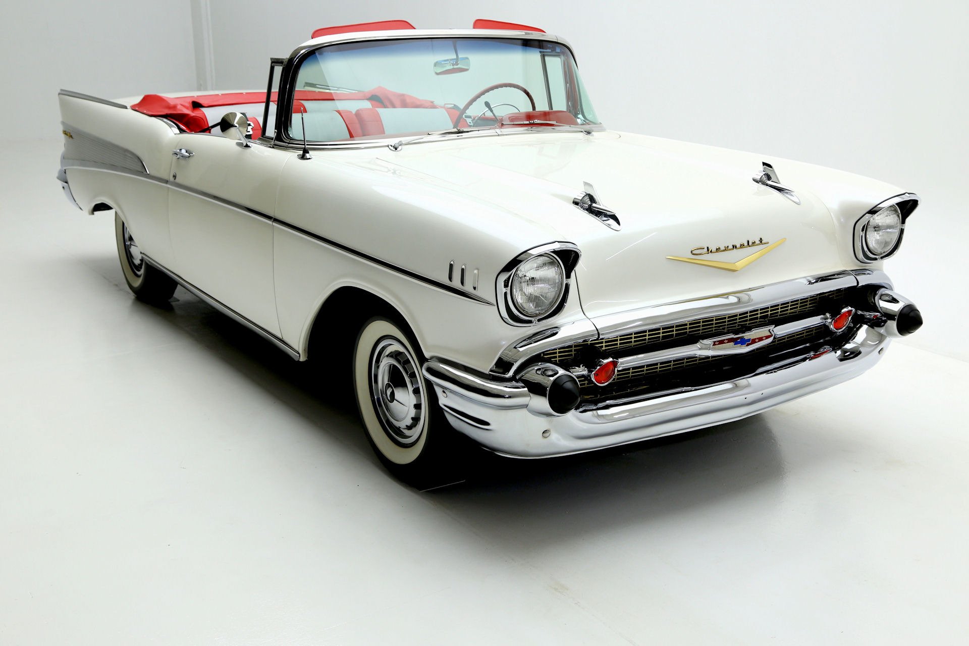 1957, Chevrolet, Bel, Air, Retro, Convertible Wallpaper