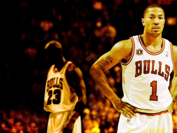 sports, Nba, Michael, Jordan, Derrick, Rose, Athletes, Chicago, Bulls HD Wallpaper Desktop Background